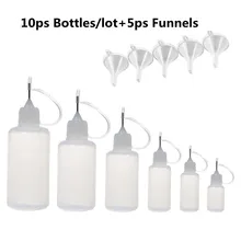 10PCS E Liquid Dropper Bottles Needle Empty Plastic bottle Squeezable  Refillable  Cigarette Oil Bottle  5ml-120ml