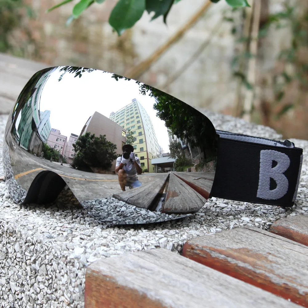 Gafas de esquí de los hombres gafas de esquí de las mujeres 100% UV400 Anti-burst a prueba de viento Anti-niebla doble grande esférico Snowboard senderismo gafas máscara