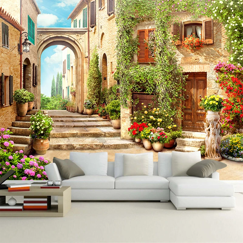 

JiaSheMeiJu Custom 3D Stereo Wall Mural Classical Building 3D Photo Wallpapers For Living Room TV Background Mural Wallpaper