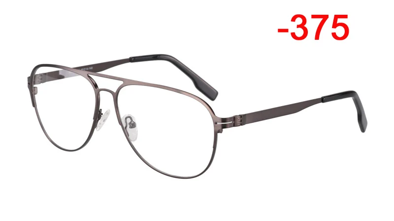 Очки для близорукости, очки для мужчин и женщин, очки для близорукости, оправа с CR39, солнцезащитные очки с фотохромом, серые линзы, очки для близорукости по рецепту - Цвет оправы: Gray -375