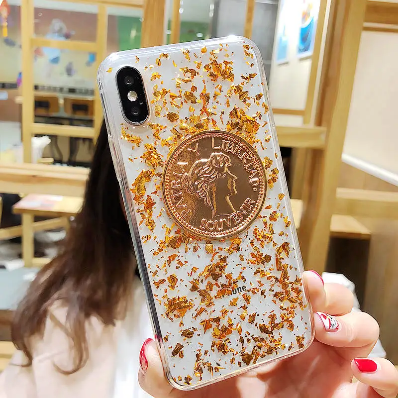 For huawei P20 P30 lite Pro P8 P9 P10 Selfie P smart Plus Luxury Cute bling Queen gold coin coque Transparent phone cover |