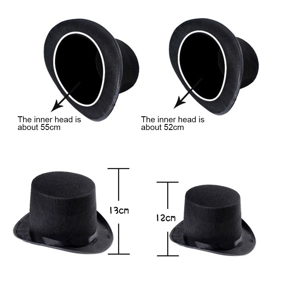 New Adult Deluxe Black Top Hat Topper Victorian Ringmaster Lincoln Fancy Dress