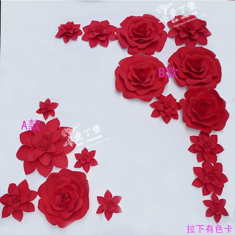 Gigantes de papel espuma flores rosas 17 piezas tamaños mezclados orzuelos  boda etapa Fondo evento decoraciones de la tabla decoracao de festa|foam  flowers|flower rosegiant paper - AliExpress