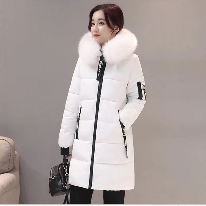 

Large Fur Collar Winter Jacket Coat Women Coats Jackets 2018 Winter Parka Women Long Slim Thickening Warm Female Outerwear AC182