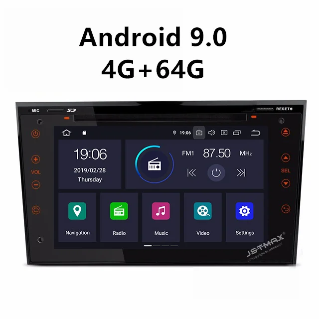 JSTMAX Android 9 0 Автомобильный dvd Радио мультимедийный плеер 4 64G для Opel Vauxhall Astra Meriva Vectra