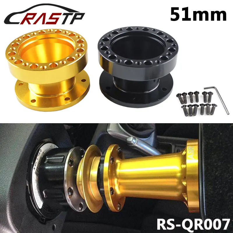 RASTP 51MM Height High Quality Aluminum Racing Quick Release Steering Wheel Hub Adapter Snap Off