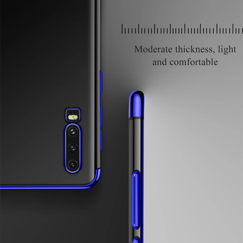 هواوي P30 لايت حالة غطاء الفاخرة شفافة لينة سيليكون سلم تصفيح TPU الغطاء الخلفي ل HuaweiP30 P30Pro حالة الهاتف كوكه