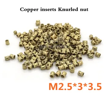 

1000pcs/lot M2.5*3*3.5 Injection copper nut Copper inserts Knurled nut Injection Molding Brass Knurled Thread Inserts Nuts