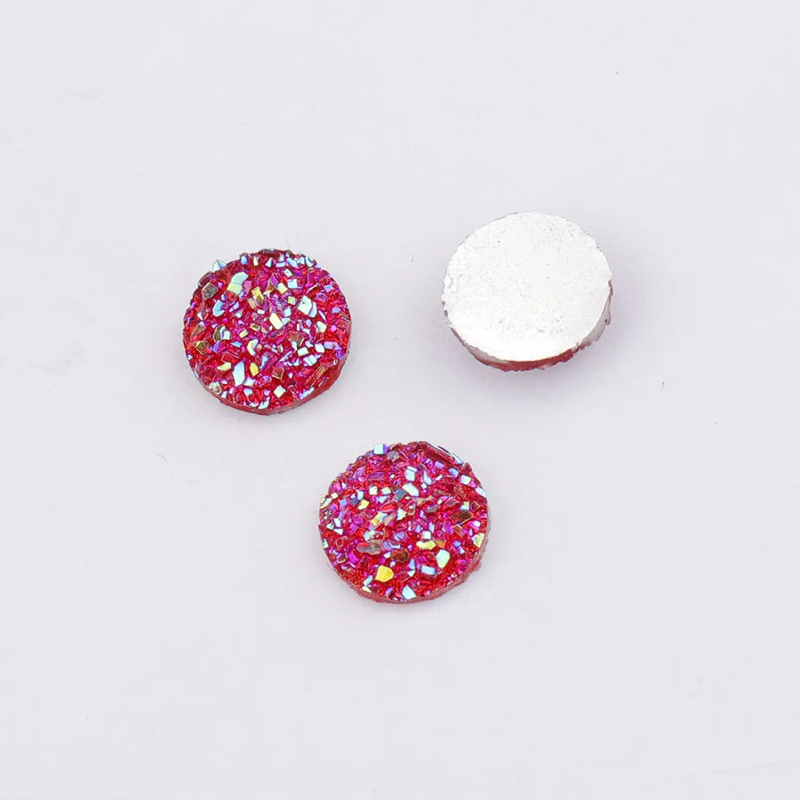 3 Fnixtar 10 мм AB Цвет Druzy камень смола круглая плоская спина, кабошон для DIY украшения ювелирных изделий Изготовление многоцветный 100 шт./лот - Цвет: 3
