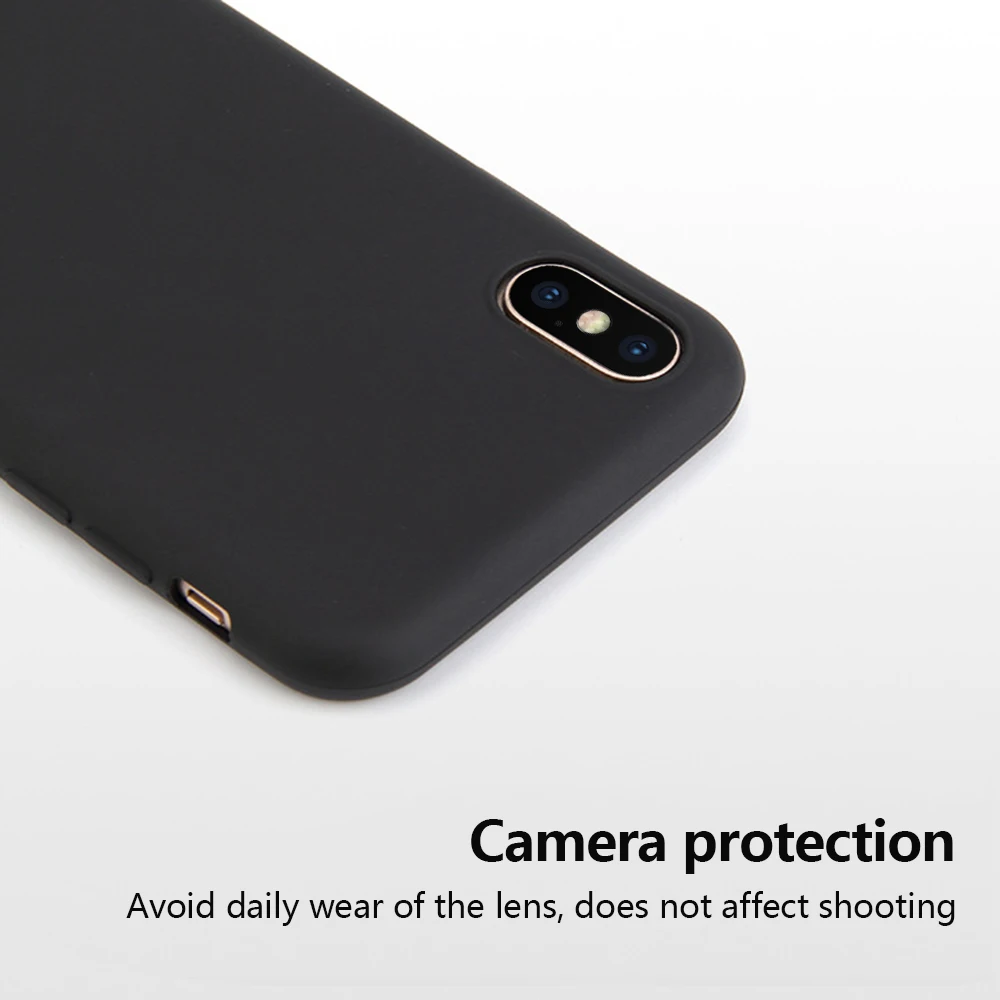 Ультратонкий ТПУ матовый чехол для телефона iPhone X 7 8 6 6S Plus 5 S 5S SE XS Max XR черный