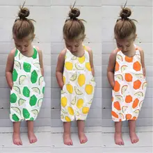 Детская одежда; комбинезон с принтом лимона и карманами; Комбинезон для маленьких девочек; летний модный красивый сарафан; костюм