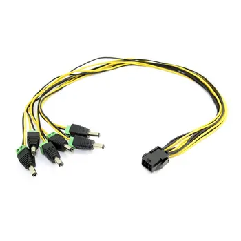 

1pcs/lot ATX PCI-E Express 6pin to 5pcs DC 5.5X2.5mm Plugs of Gridseed Mini 60cm