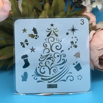 

5" New Christmas Pine Tree DIY Layering Stencils Wall Paint Scrapbook Coloring Embossing Album Decorative Card Template
