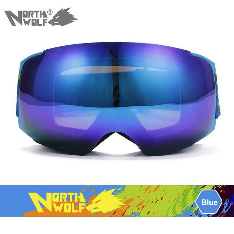 Бренд North Wolf лыжные очки двухслойные UV400 анти туман большая Лыжная маска для