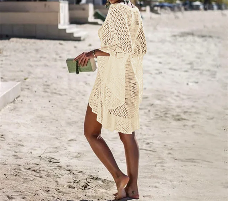 Women's Sexy Crochet Tunic Cover-Ups