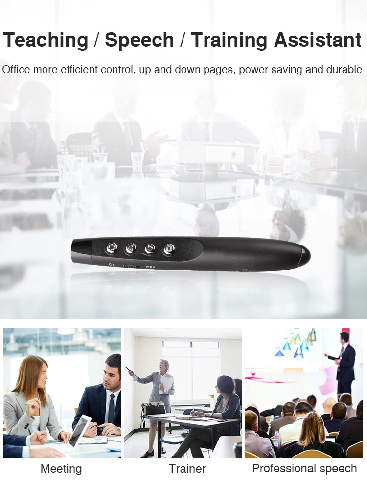 Hot Wireless Presenter Laser Pointers 2.4G RF Wireless PPT Presentation Remote Control Red Light USB Flip Laser Pointer Pen (2)
