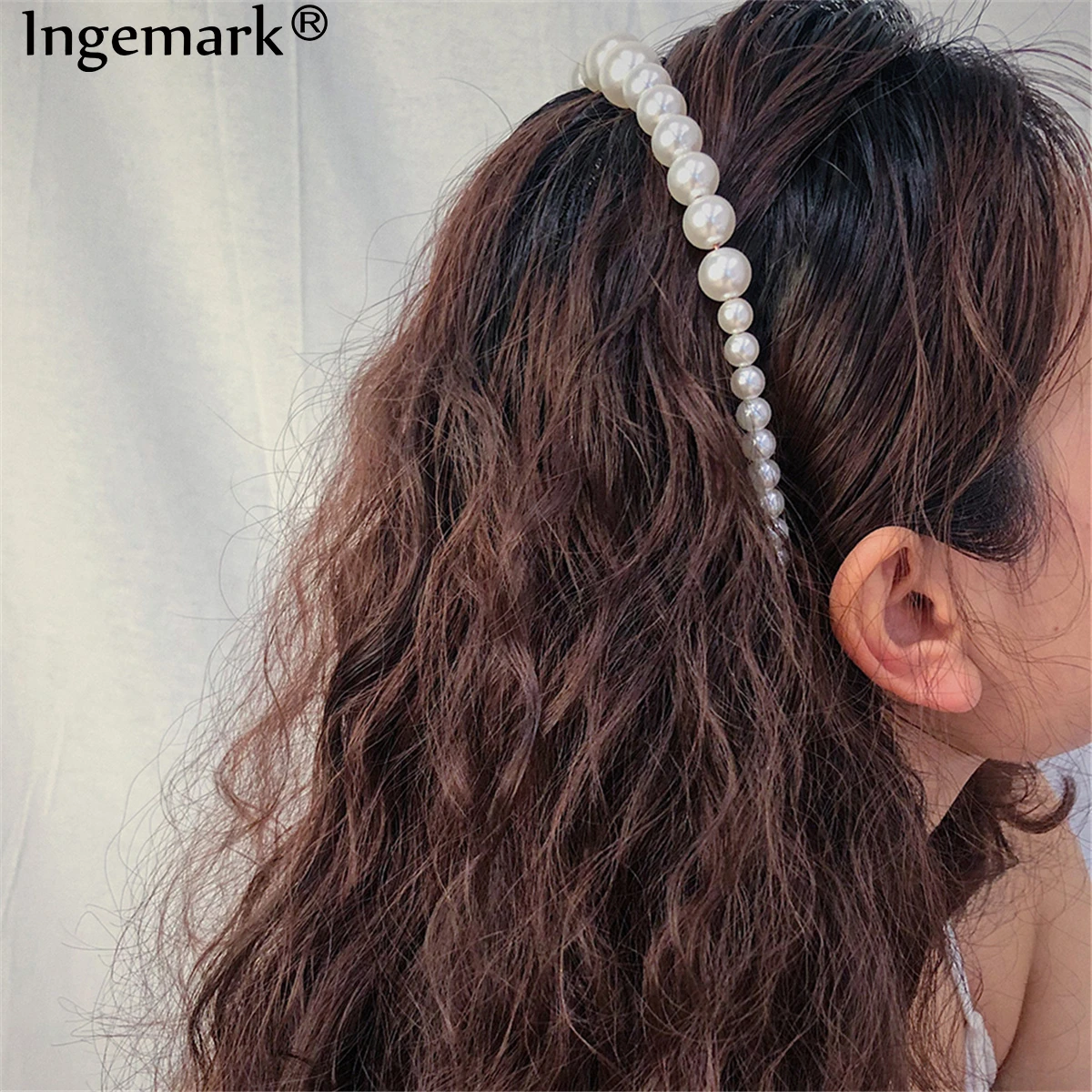 Ingemark 韓国淡水真珠のヘアバンド女の子 19 ヘアアクセサリーパーティー結婚式甘いヘッドバンドブライダルフープ宝石類のギフト ヘアジュエリー Aliexpress