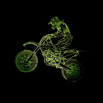 

New Style Motorcycle 3d Lamp 7 Color Visual Stereoscopic Led Night Light Luminaria De Mesa 3d Light Fixtures