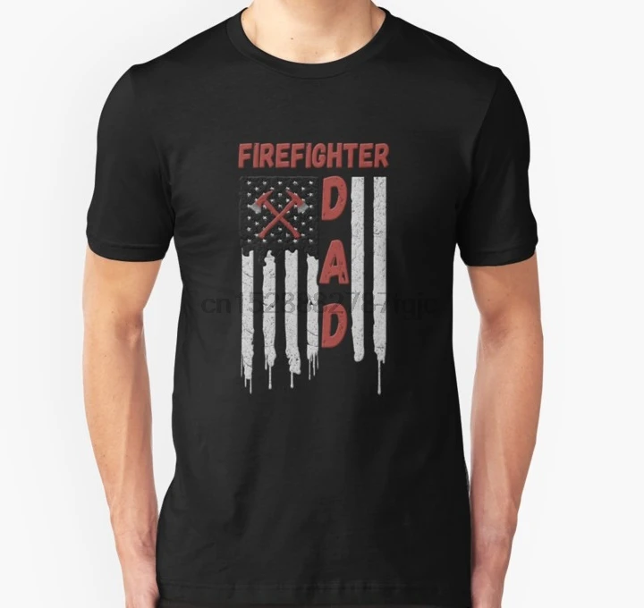 Мужская футболка с коротким рукавом Пожарный День отца подарок на день рождения