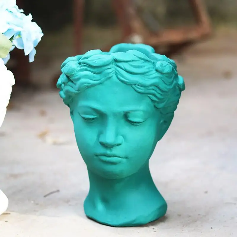 Статуя Греческой Богини украшение 8 цветов креативный портрет цветочный горшок ретро искусство ваза цементная голова цветочный горшок Венера - Цвет: K