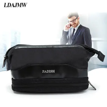 

LDAJMW Double-deck Waterproof Cosmetics Toilets Storage Bags Makeup Organizer Take Package Travel Articles For Man Woman Hangbag