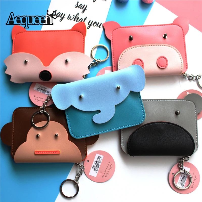 AEQUEEN Cute Animal Coin Purses Women Mini Wallets Girls Money Penny Storage Pouch Cartoon Elephant Pig Monkey Card Holders Kids | Багаж и