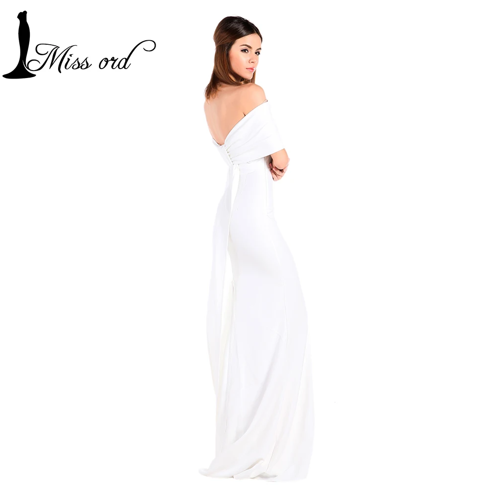  Free Shipping  Missord 2016 Sexy Floor-Lenght Bow backless elegant party dress strapless bodycon  FT3901 