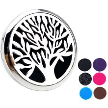 BU-Bauty 30 мм Дерево жизни Магнитный диффузор из нержавеющей стали автомобильный медальон с ароматом без подушечек эфирное масло автомобильный диффузор медальоны 6 подушечек