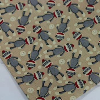 

New!100x110cm Khaki Monkey Cartoon Fabric Baby for Patchwork Quilting Fabric Curtain Tissue Cloth Only 10Meters in stock