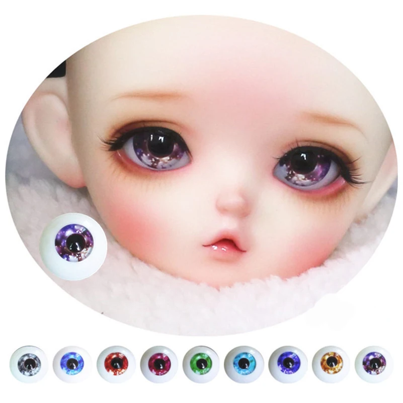 Goede Sneeuwvlok Zwart Leerling Acryl BJD Pop Ogen Voor 1 3 1 4 1 6 Pop Accessoires Gorgeous Cool 12mm 14mm 16mm 18mm Eye bal