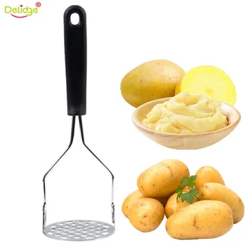 

Delidge 1 pc Potato Masher Stainless Steel+Plastic Hand Held Mashed Potatoes Sweet Potato Making Tools Kitchen Cooking Tools