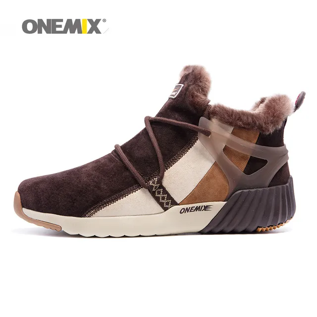 ONEMIX Новые Зимние мужские Сапоги Теплые Шерсть Кроссовки Открытый Мужской Athletic Спортивная Обувь Удобные Кроссовки Продаж