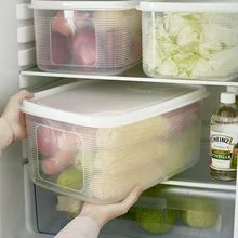 Большая емкость, коробка для хранения холодильника, пластиковая коробка для хранения продуктов, фруктов, овощей, риса, герметичная коробка wx10311631