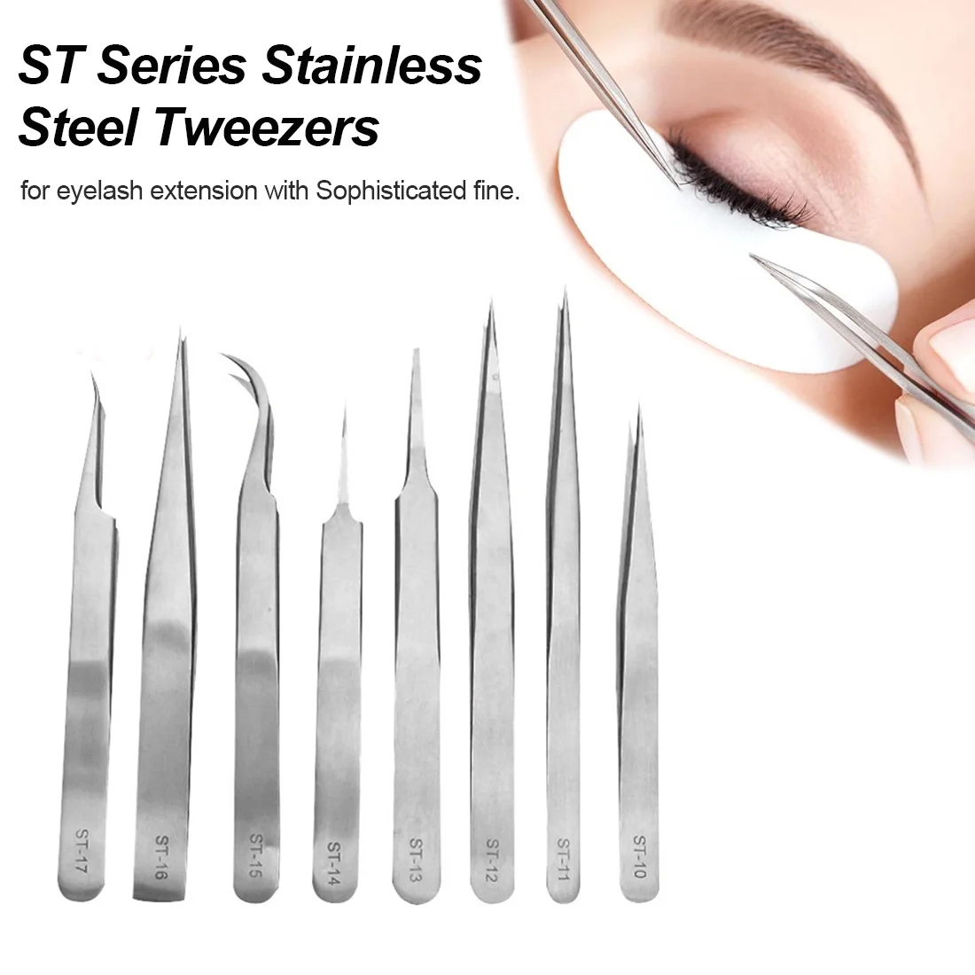 

Anti-static Tweezer False Eyelash Extension Tweezers Stainless Steel Hyperfine Anti Acid Tweezers Watchmaker Repair Tools