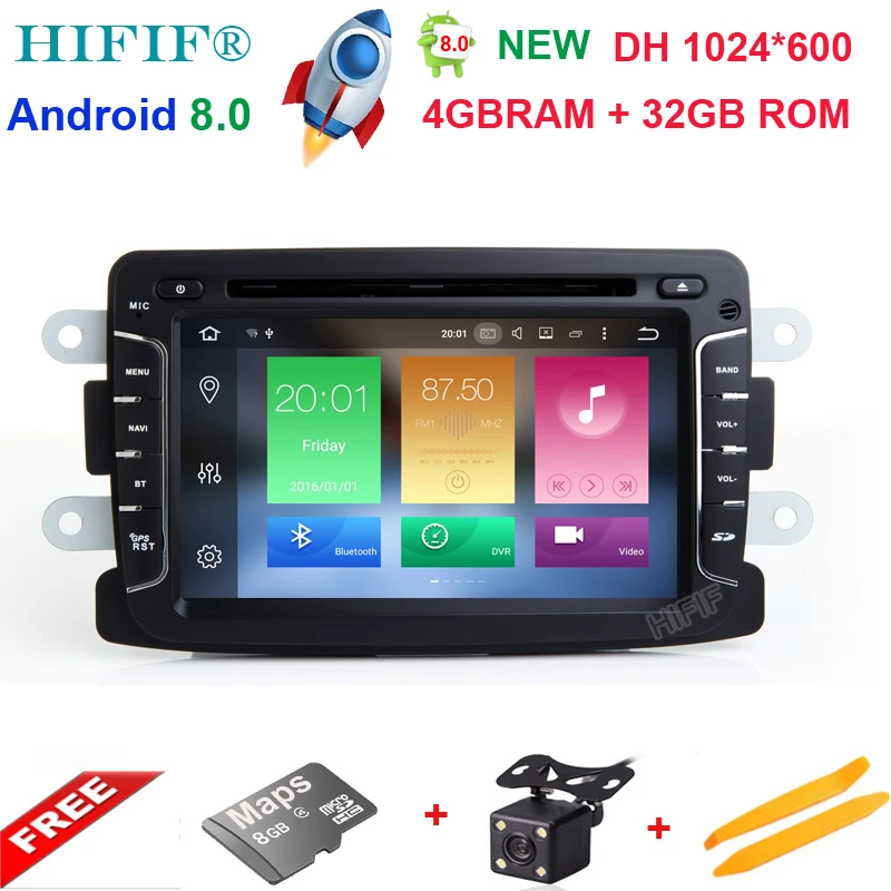 Cheap HIFIF Android 8.0 8 Core 4GB+32GB GPS Navigator Radio For Dacia Renault Duster Logan Sandero Car DVD Central Cassette Player 0