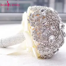 Кристалл Свадебный букет свадебный цветок аксессуар ручной работы Buque Noiva Ramo De Flores Novia брошь высокого качества