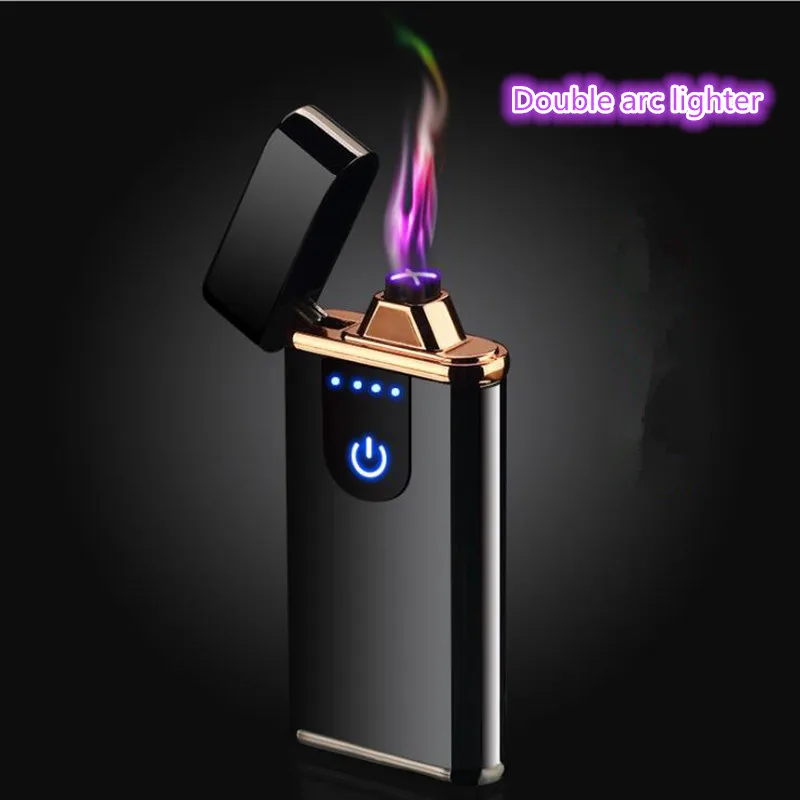 New Double arc Touch switch Electronic lighters Windproof flameless USB