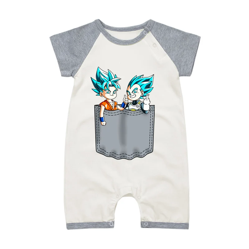 Macacão de Algodão do Bebê Roupas de Dragon Traje dos Desenhos Animados do Bebê Recém nascido Ball Son Goku Vegeta Boy Manga Curta Infantil Criança Macacões 9 High Quality infant toddler costumes