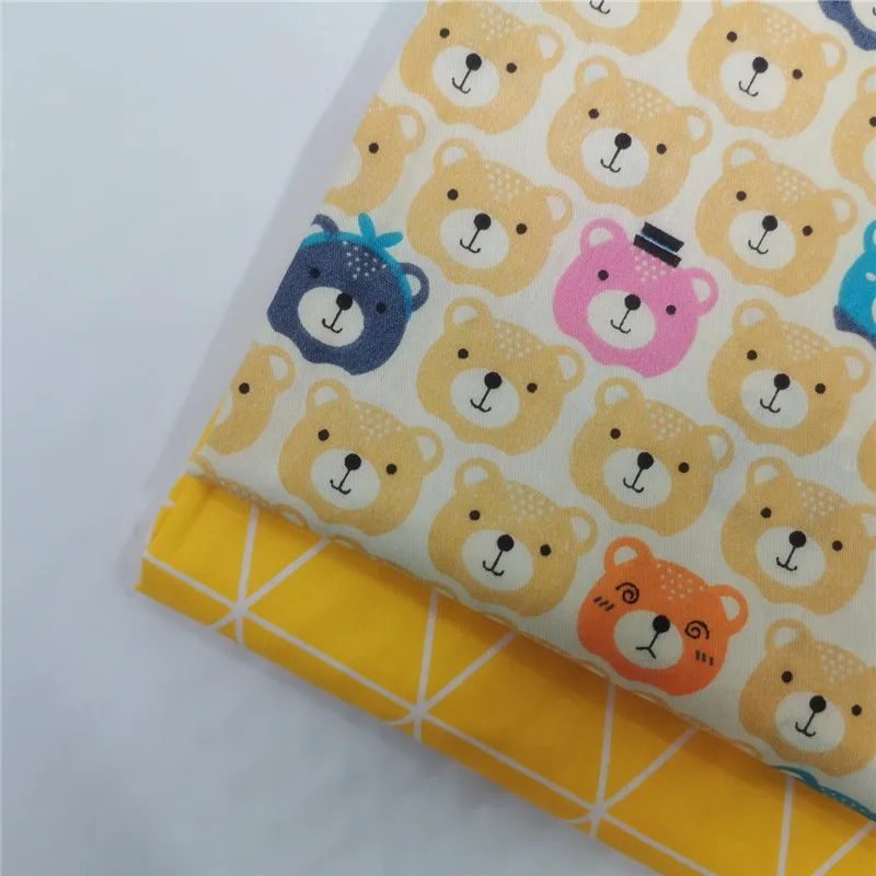 

High Quality Lovely Bear Printed Cotton Twill Fabric Patchwork Textile 100% Cotton Fabric Printed Patchwork Cloth By Meters