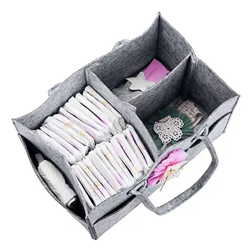 1Pcs Foldable Felt Diaper Bag Baby Clothes Kids Toys Organizer Mommy