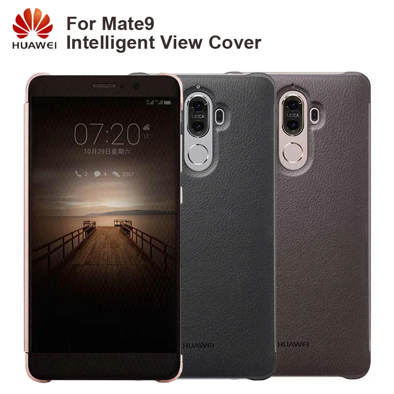 

Huawei Original Smart Phone Case View Cover Flip Case For Huawei Mate9 Mate 9 Housing Sleep Function intelligent Phone Case
