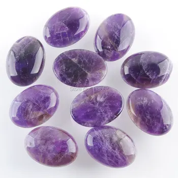 

10Pcs Natural Amethysts Raw Gem Stones Oval 22x30MM No Hole Cabochon CAB Beads Fit DIY Ring Bracelet Handicrafts Jewelry IU3159
