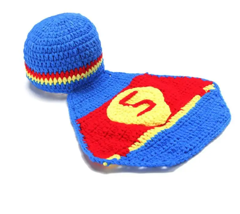 DIY Knitting Hot baby one-piece hat Superman baby one hundred days baby photography clothing 808