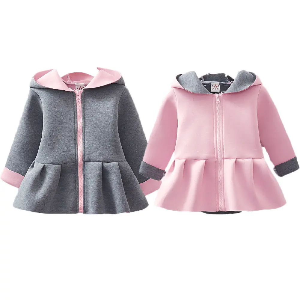 

Casual Warm Toddler Infant Baby Girls Cute Rabbit Ear Hoodie Coat Zip Up Tutu Jacket Outwear Clothes