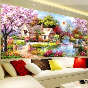 

5D Diamond Painting Scenic Plants Flowers House Landscape DIY Wall Decor Crafts