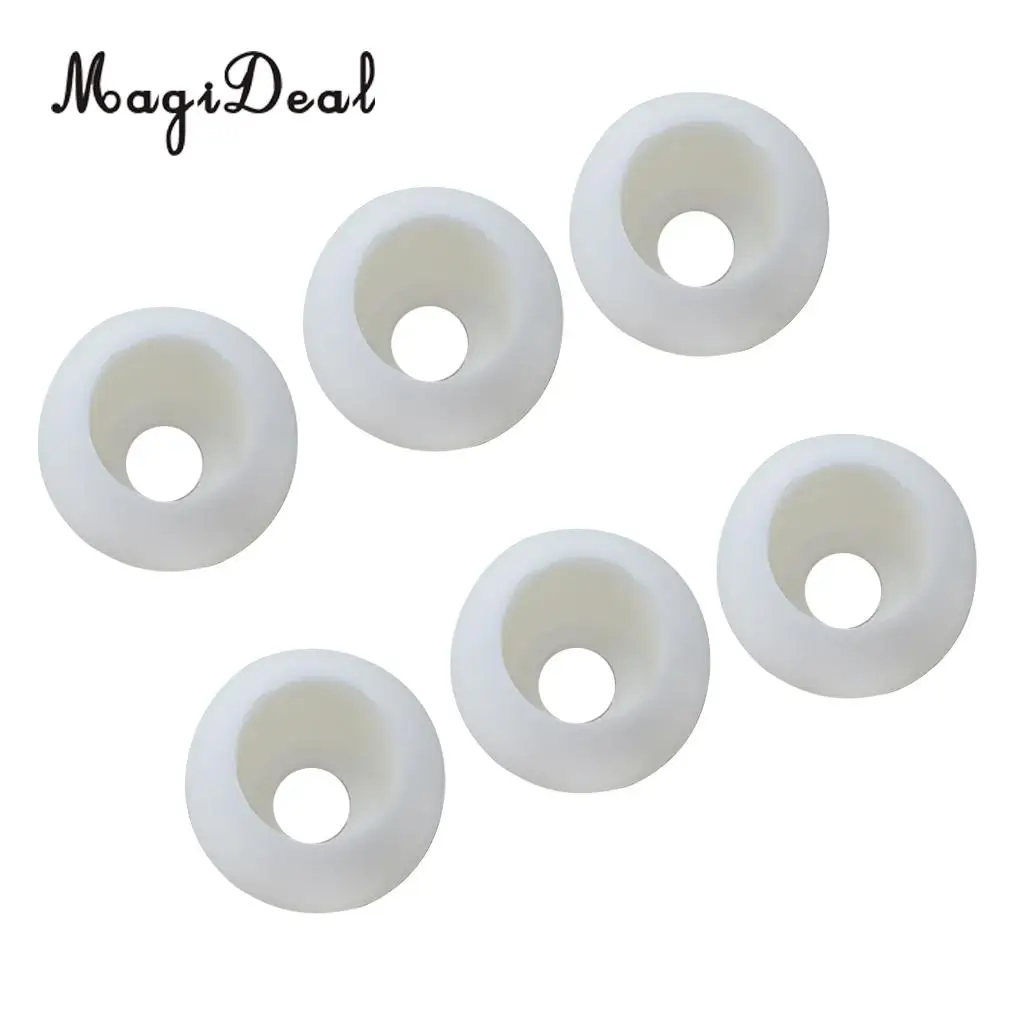 6 Pieces Marine Boat Elastic Shock Cord Rope Toggle Round Ball End Lock Stopper Black/White Kayaking Canoeing Rafting Accessory