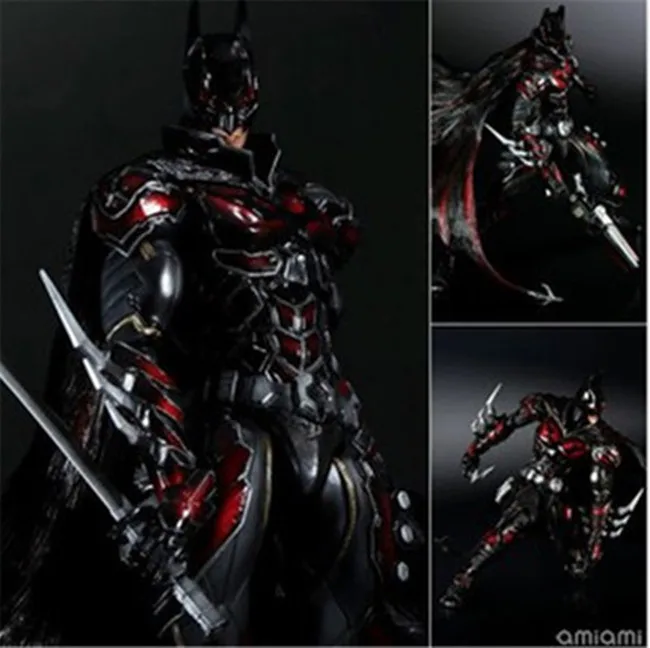 

27CM Play Arts KAI DC Comics Variant NO.1 Batman Red Limited Color Ver. PVC Action Figure Collectible Model Toy GS092