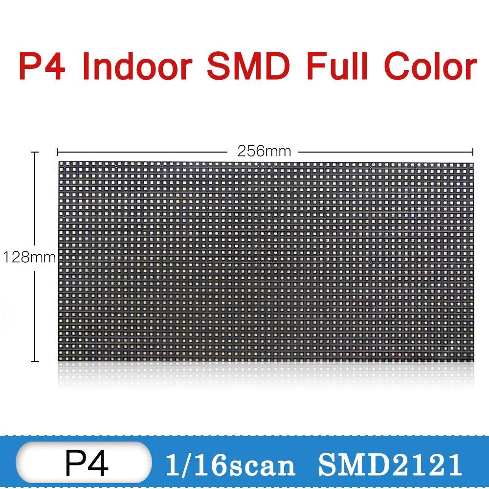 

Free Shipping kaler 256*128mm 64*32 pixel 1/16 Scan Indoor full color 3in1 SMD RGB full color P4 led display screen module panel