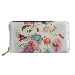 Милый маленький цветочный кошелек Для женщин длинные кошелек прекрасный мини такса Девушка монет карта случаях дорожные сумки для
