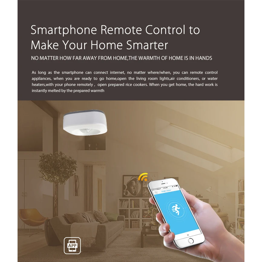 Beste Motion Sensor PIR Detector WIFI Beweging Sensor Smart Leven APP Draadloze Home Security Systeem